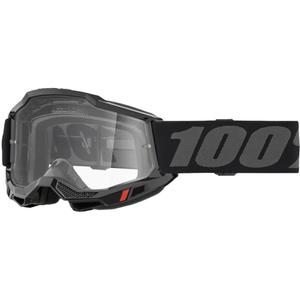 Kinder-Motocrossbrille 100% Accuri 2 Junior schwarz mit klarem Plexiglas