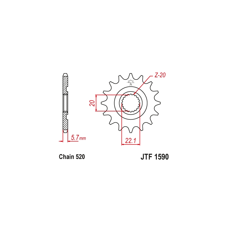 Ritzel JT 13T, 520