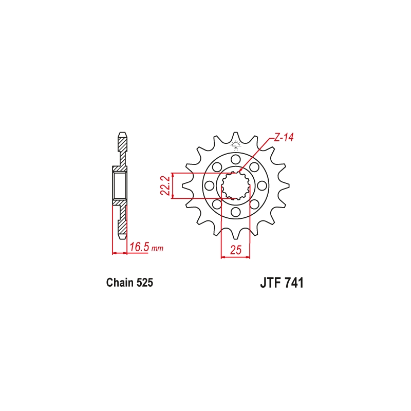 Ritzel JT 15T, 525