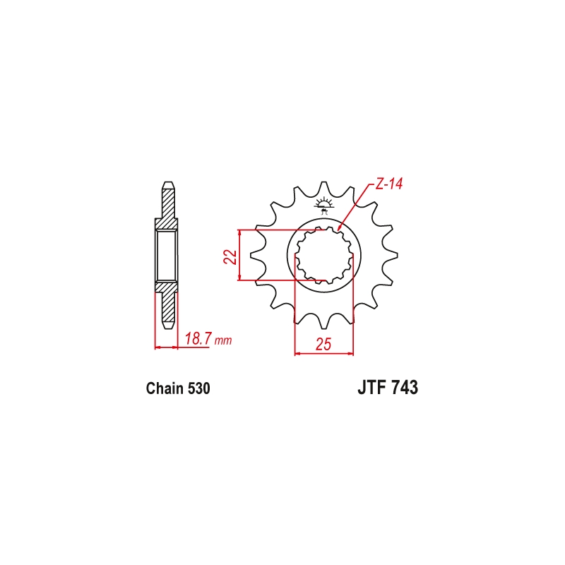 Ritzel JT 15T, 530
