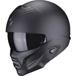 Offener Motorradhelm mit Maske Scorpion EXO-COMBAT II Solid schwarz matt