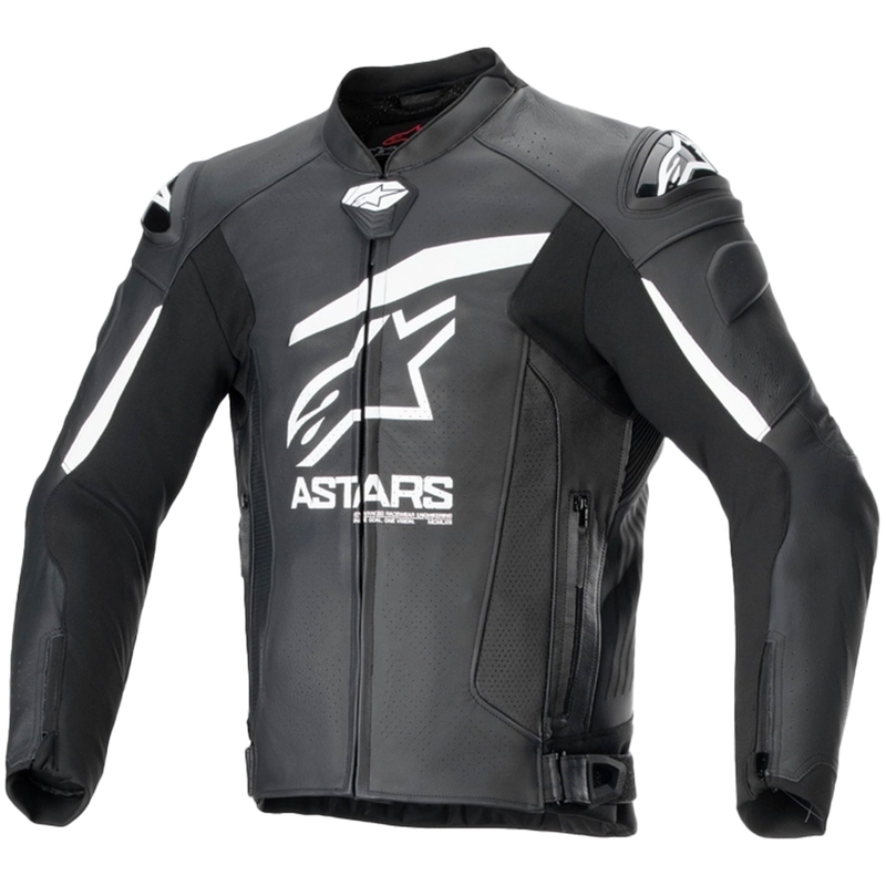 Leder-Motorradjacke Alpinestars GP plus R 4 Airflow schwarz-weiß