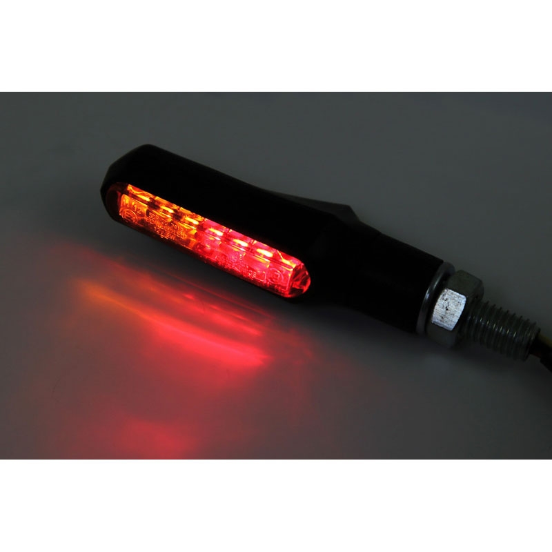 Motorradblinker Highsider Smart Shorty Fin 3in1 schwarz