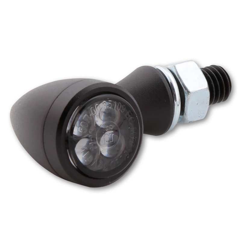 Motorradblinker Highsider Smart Sixteen Bullet LED 3in1 rauchgrau