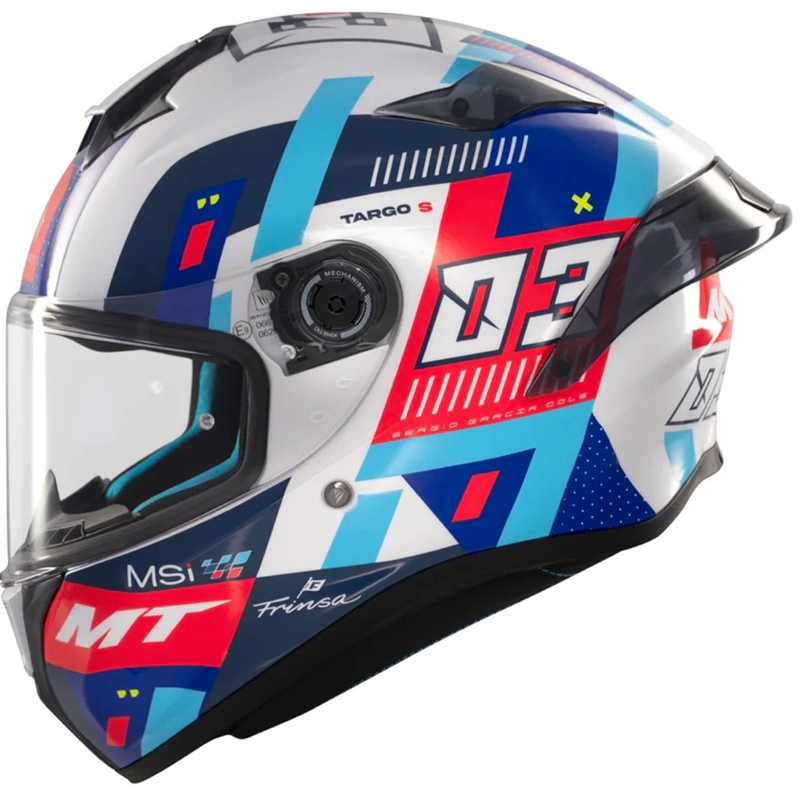 MT Targo S Integral Motorradhelm SERGIO GARCIA blau-rot-weiß