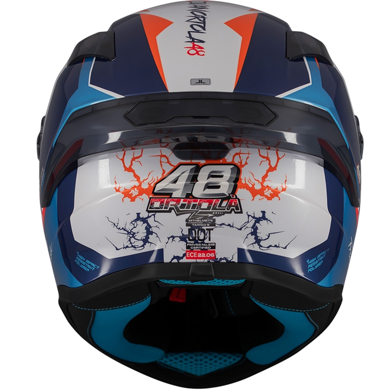 Integralhelm Motorrad MT Targo S Ortola blau-weiß