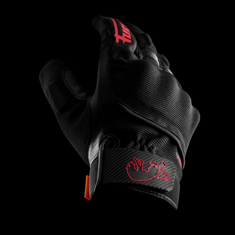 Furygan Jet D3O Evo Motorradhandschuhe schwarz-rot