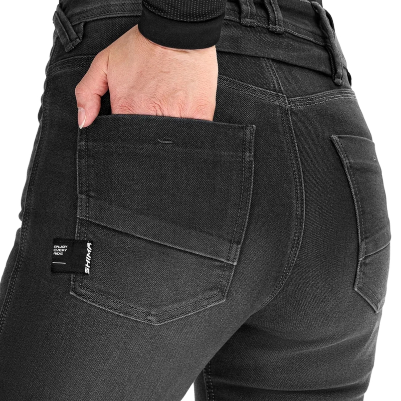 Shima Ridge Damen erweiterte Motorradjeans schwarz