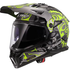 Enduro-Motorradhelm LS2 MX702 Pioneer II Rangi fluo gelb