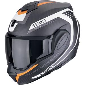 Klappbarer Motorradhelm Scorpion EXO-TECH EVO CARBON COSY mattschwarz-orange