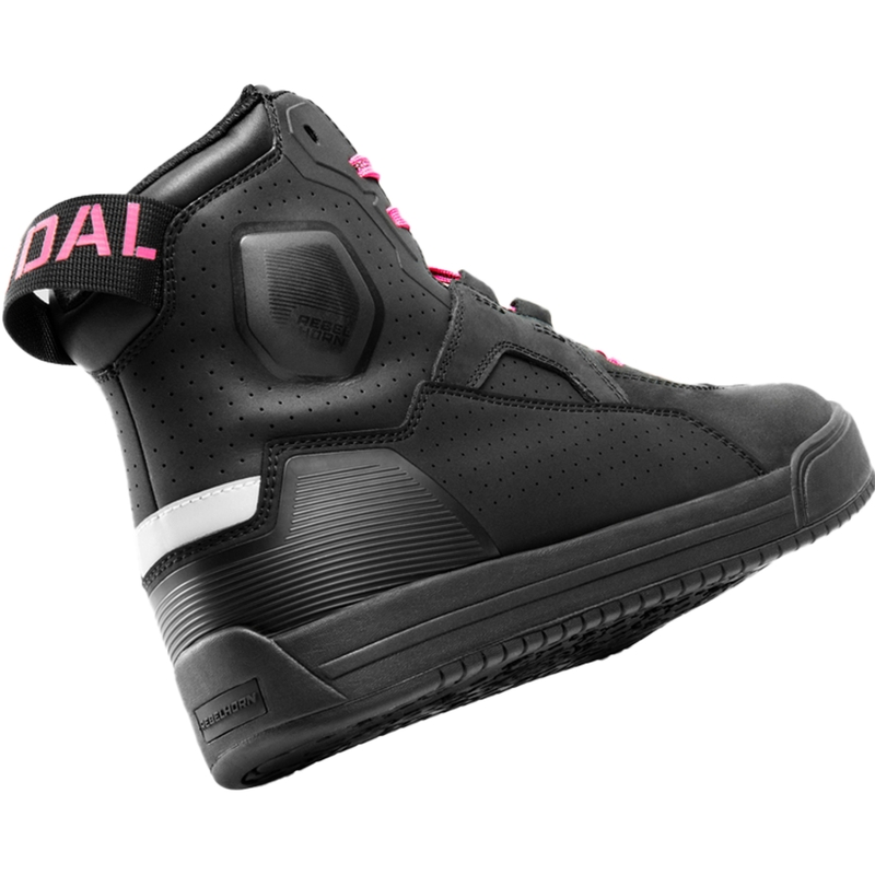 Damen-Motorradstiefel Rebelhorn Vandal II schwarz-rosa