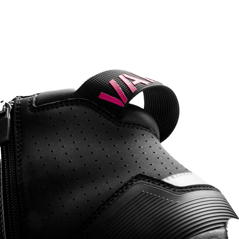 Damen-Motorradstiefel Rebelhorn Vandal II schwarz-rosa