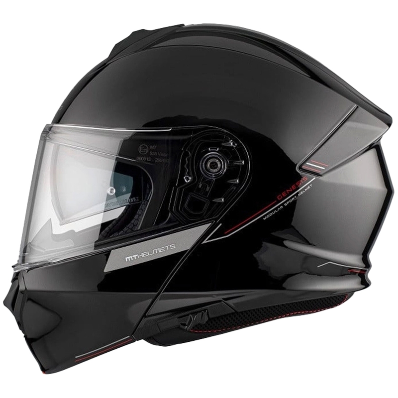 Klappbarer Motorradhelm MT Genesis SV Solid A1 schwarz glänzend