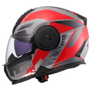 Klapphelm Motorrad LS2 FF902 Scope II Oxyd grau-rot