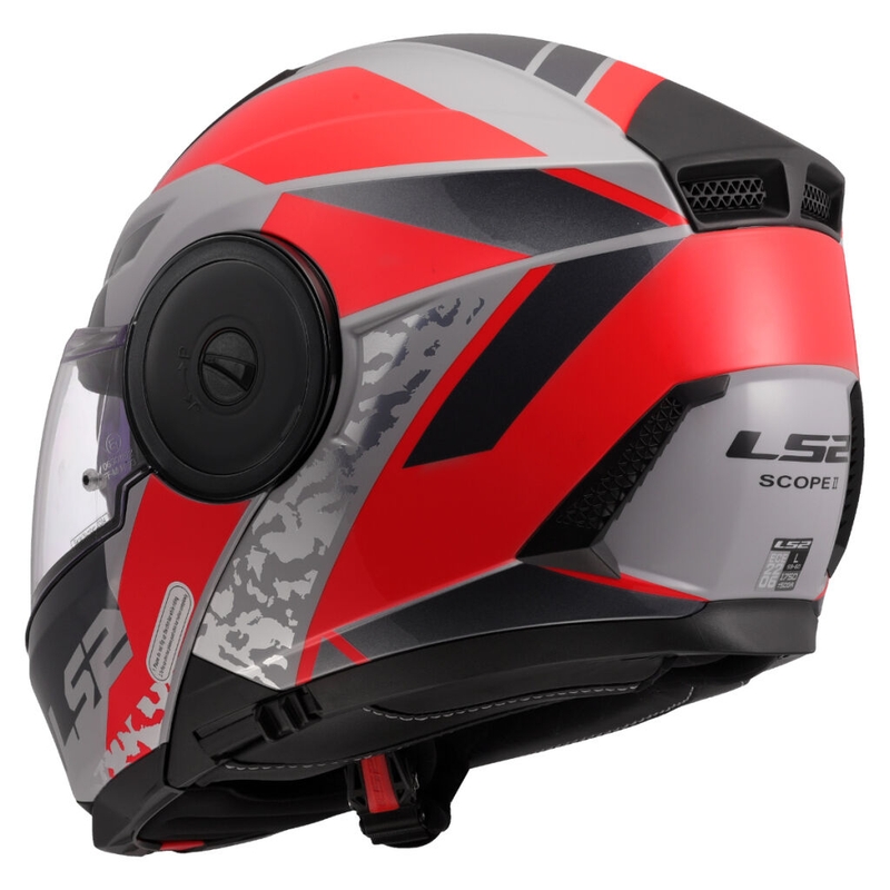 Klapphelm Motorrad LS2 FF902 Scope II Oxyd grau-rot