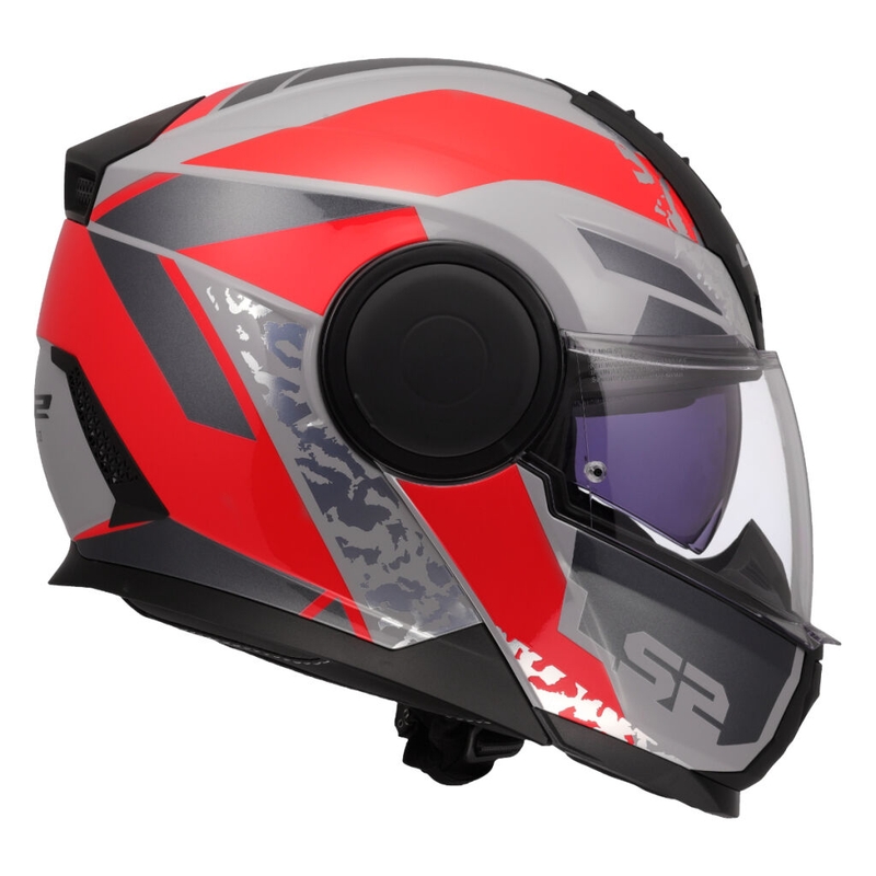 Klapphelm Motorrad LS2 FF902 Scope II Oxyd grau-rot