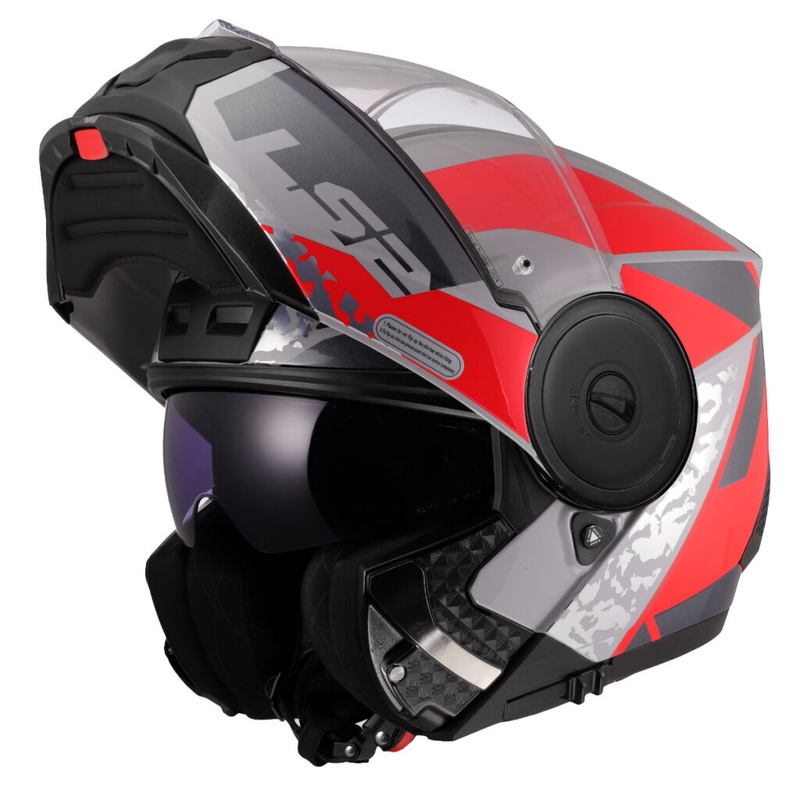Klapphelm Motorrad LS2 FF902 Scope II Oxyd grau-rot