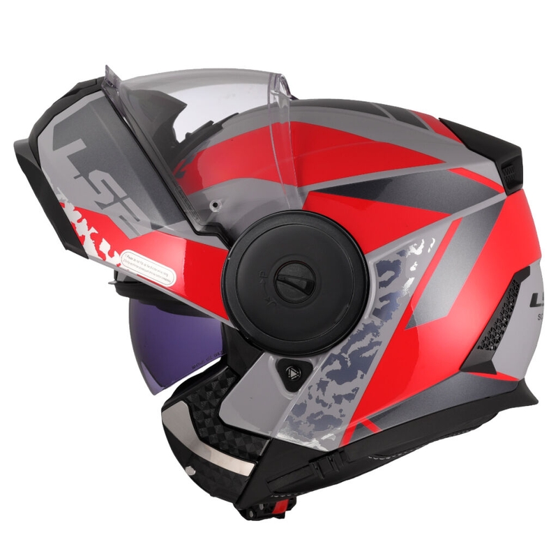 Klapphelm Motorrad LS2 FF902 Scope II Oxyd grau-rot