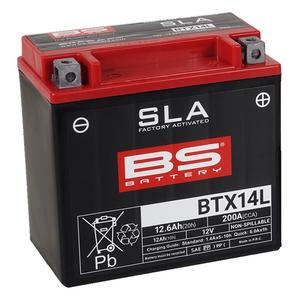 Werkaktivierte Motorradbatterie BS-BATTERY BTX14L (FA) (YTX14L (FA)) SLA