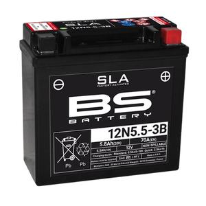 Werkaktivierte Motorradbatterie BS-BATTERY 12N5.5-3B (FA) SLA
