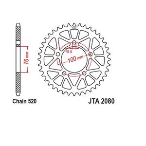 Aluminium-Ketten Rad JT JTA 2080-46BLK 46T, 520 schwarz