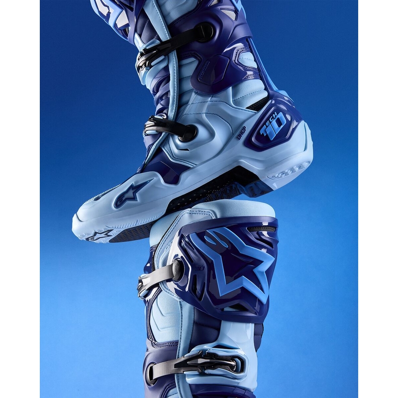 Motorradstiefel Alpinestars Tech 10 Limited Edition Steelers Blau-Hellblau
