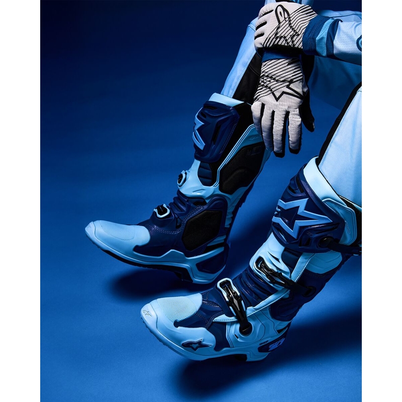 Motorradstiefel Alpinestars Tech 10 Limited Edition Steelers Blau-Hellblau