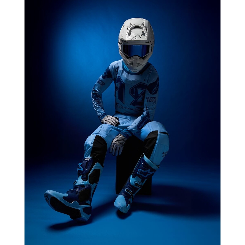 Motorradstiefel Alpinestars Tech 10 Limited Edition Steelers Blau-Hellblau