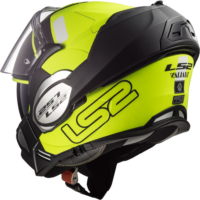 LS2 FF399 Valiant Prox schwarz-fluo gelb flip-up Motorradhelm