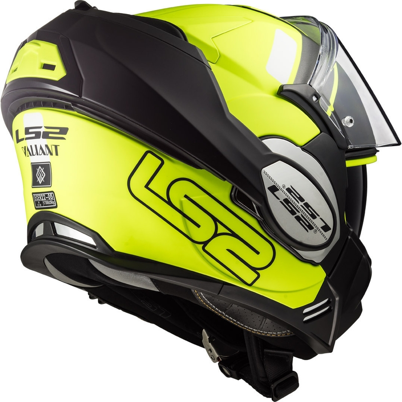 LS2 FF399 Valiant Prox schwarz-fluo gelb flip-up Motorradhelm