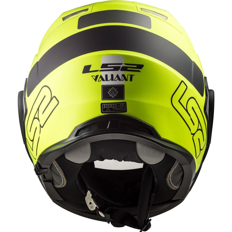 LS2 FF399 Valiant Prox schwarz-fluo gelb flip-up Motorradhelm