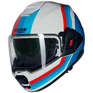Motorrad-Klapphelm Nolan N120-1 Lineo N-COM 347 weiß-blau-rot
