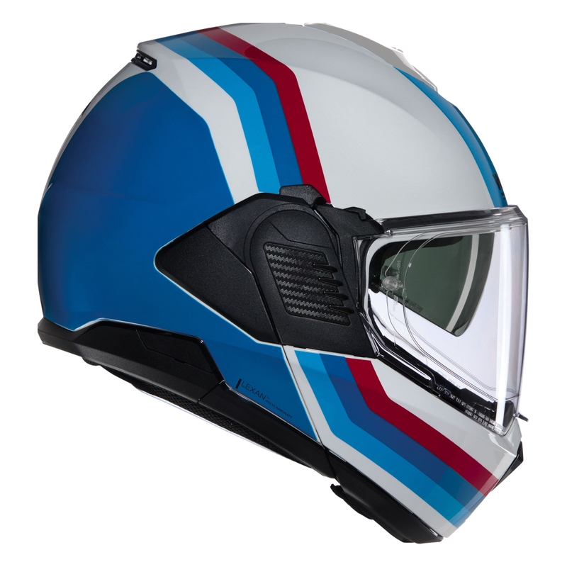Motorrad-Klapphelm Nolan N120-1 Lineo N-COM 347 weiß-blau-rot