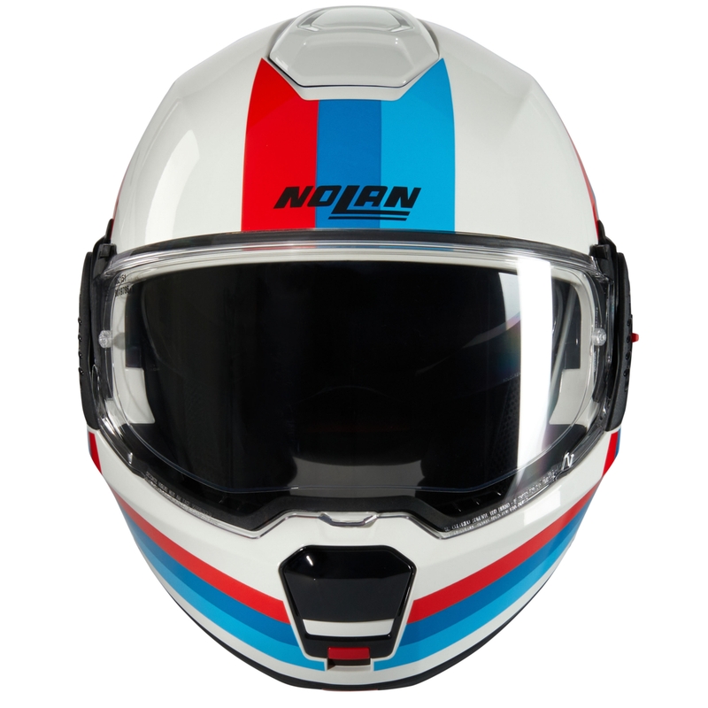 Motorrad-Klapphelm Nolan N120-1 Lineo N-COM 347 weiß-blau-rot