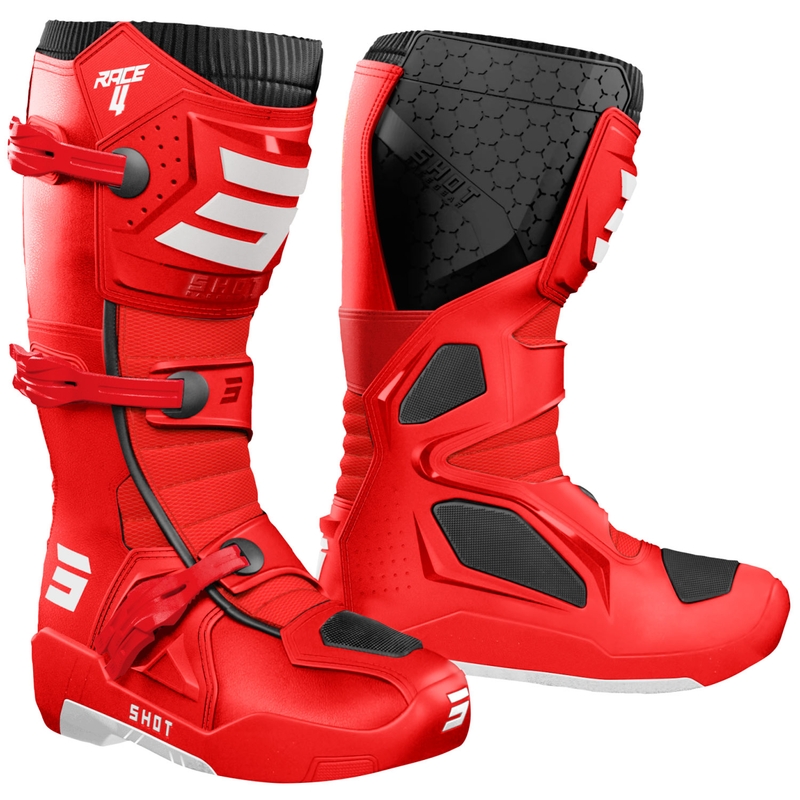 Shot Race 4 Motorradstiefel rot-schwarz
