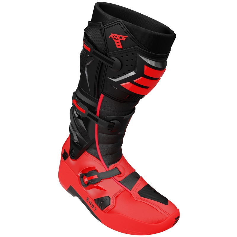 Shot Race 8 Motorradstiefel schwarz-rot