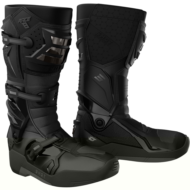Shot Race 8 Chrom Schwarz Motorradstiefel