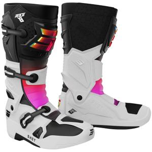 Shot Race 8 Holographic Weiß-Schwarz-Rosa Motorradstiefel