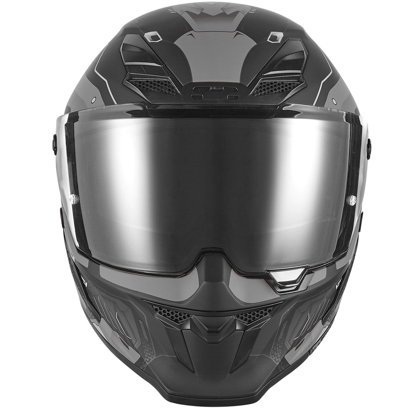 NOX Exclusive Goliath Berserk Integralhelm für Motorradfahrer, Mattschwarz-Titan