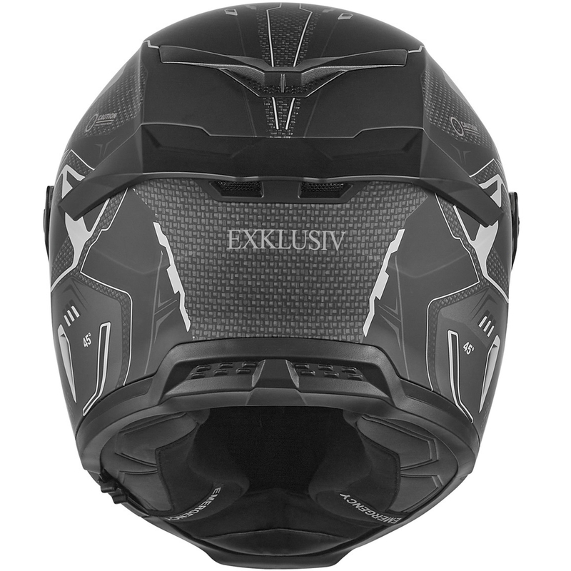NOX Exclusive Goliath Berserk Integralhelm für Motorradfahrer, Mattschwarz-Titan