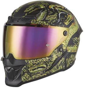 Integralhelm Motorrad NOX Exlusiv Goliath Mythology matt schwarz-gold