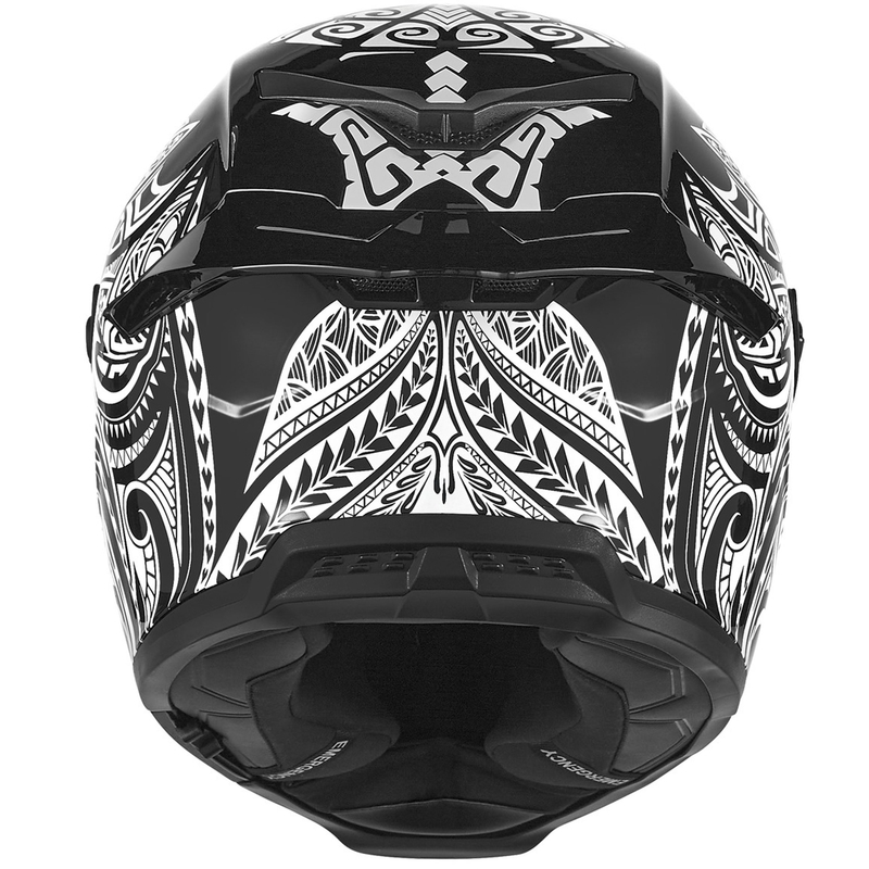 NOX Exlusiv Goliath Maori Integralhelm Motorrad matt schwarz-weiß