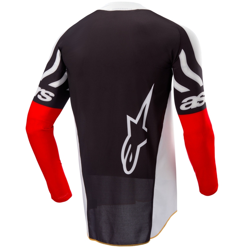 Alpinestars Techstar Motocross-Trikot Limited Edition Tiefschwarz-Weiß-Fluorot-Orange