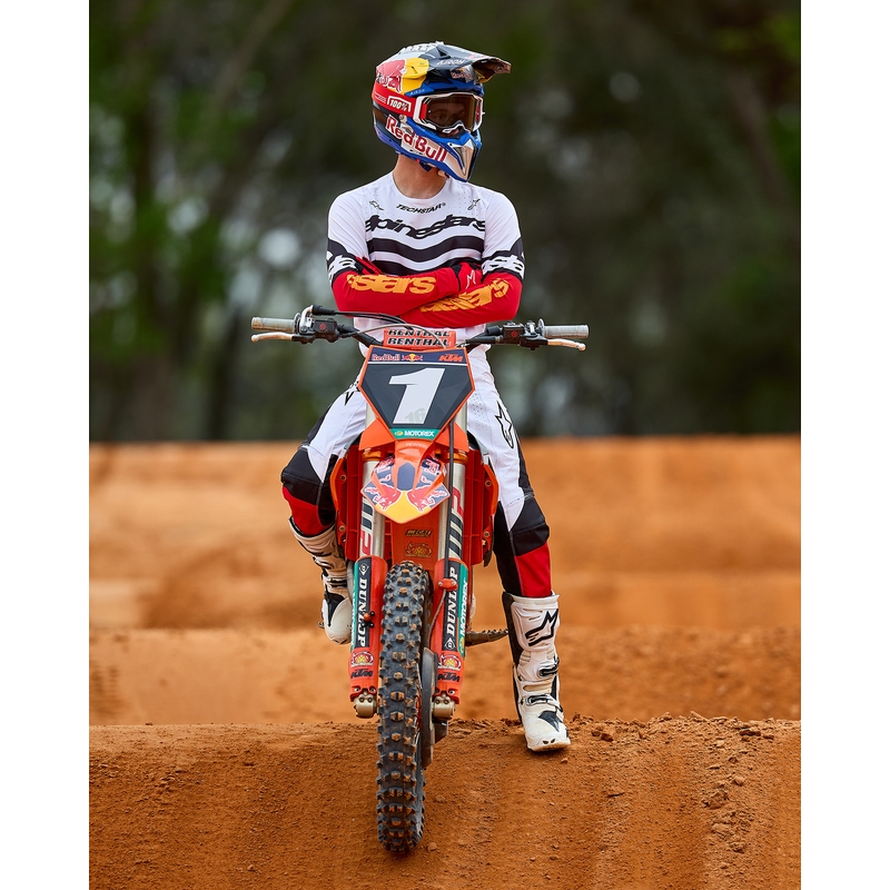 Alpinestars Techstar Motocross-Trikot Limited Edition Tiefschwarz-Weiß-Fluorot-Orange