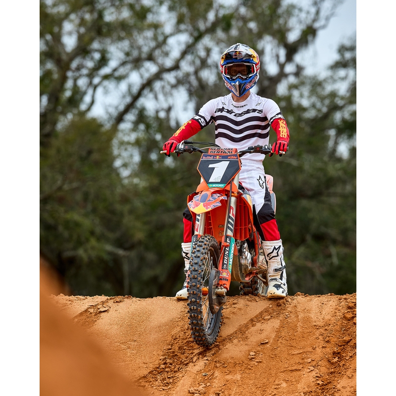Alpinestars Techstar Motocross-Trikot Limited Edition Tiefschwarz-Weiß-Fluorot-Orange