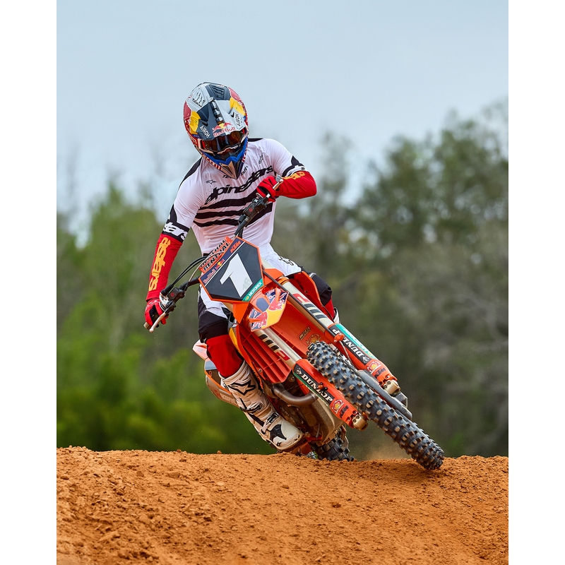 Alpinestars Techstar Motocross-Trikot Limited Edition Tiefschwarz-Weiß-Fluorot-Orange