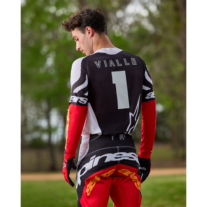 Alpinestars Techstar Motocross-Trikot Limited Edition Tiefschwarz-Weiß-Fluorot-Orange
