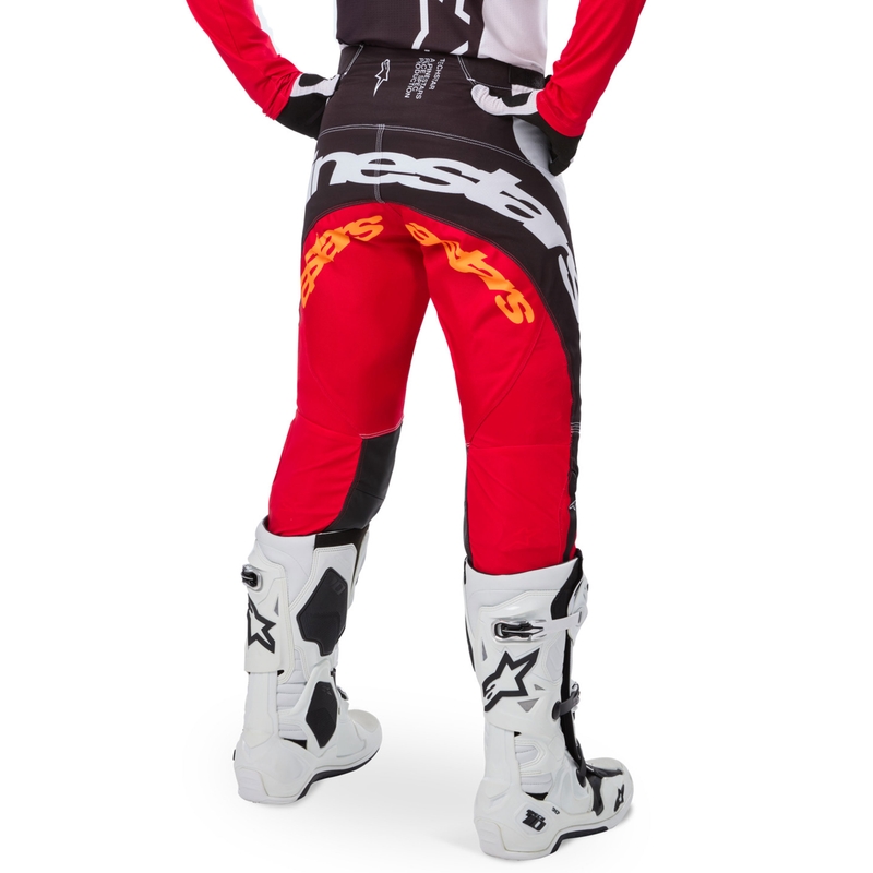 Alpinestars Techstar Motocrosshose Limited Edition Tiefschwarz-Weiß-Fluorot-Orange
