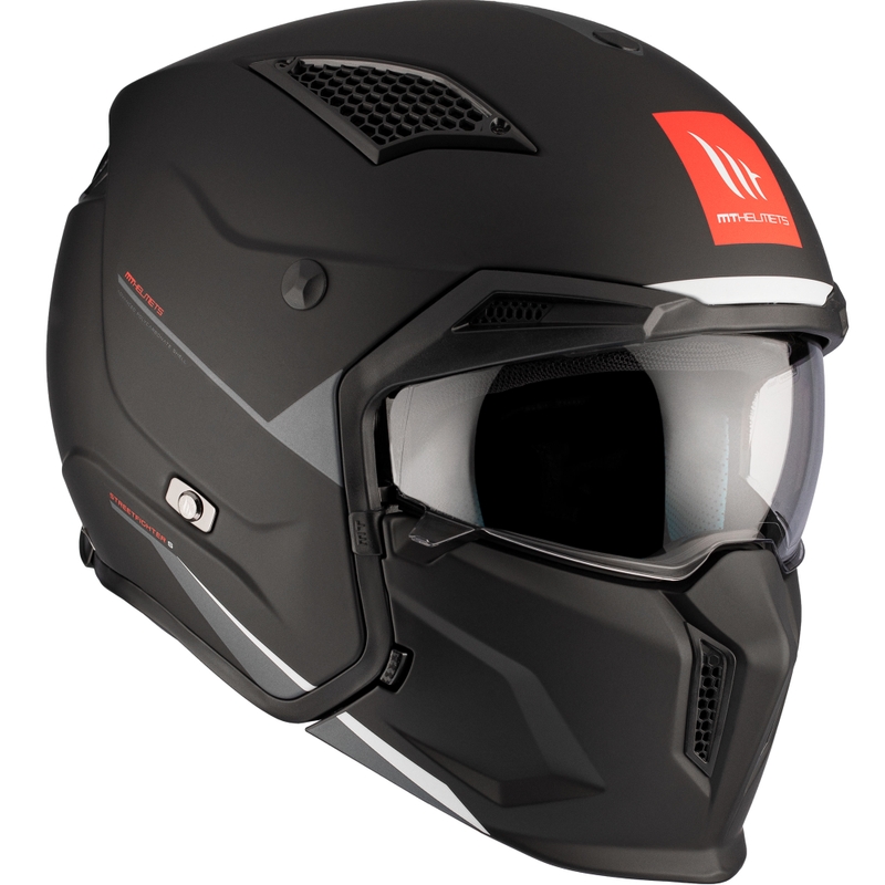 Jethelm mit Maske MT Streetfighter SV S Solid A1 schwarz matt