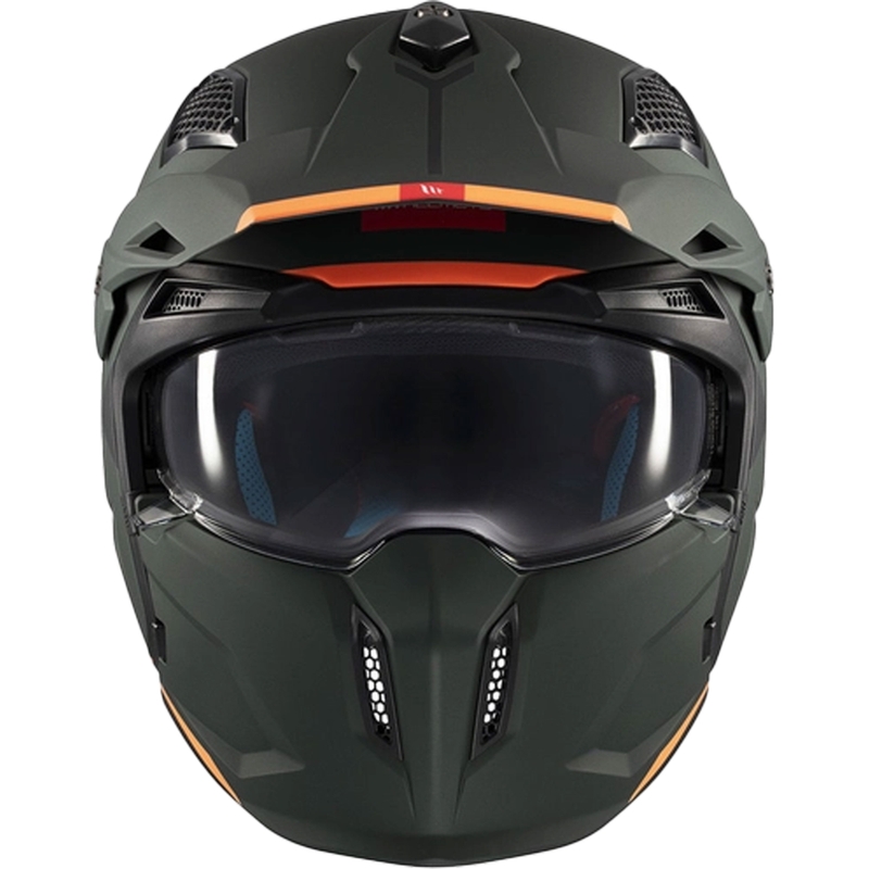 Jethelm mit Maske MT Streetfighter SV S Solid A6 mattgrün